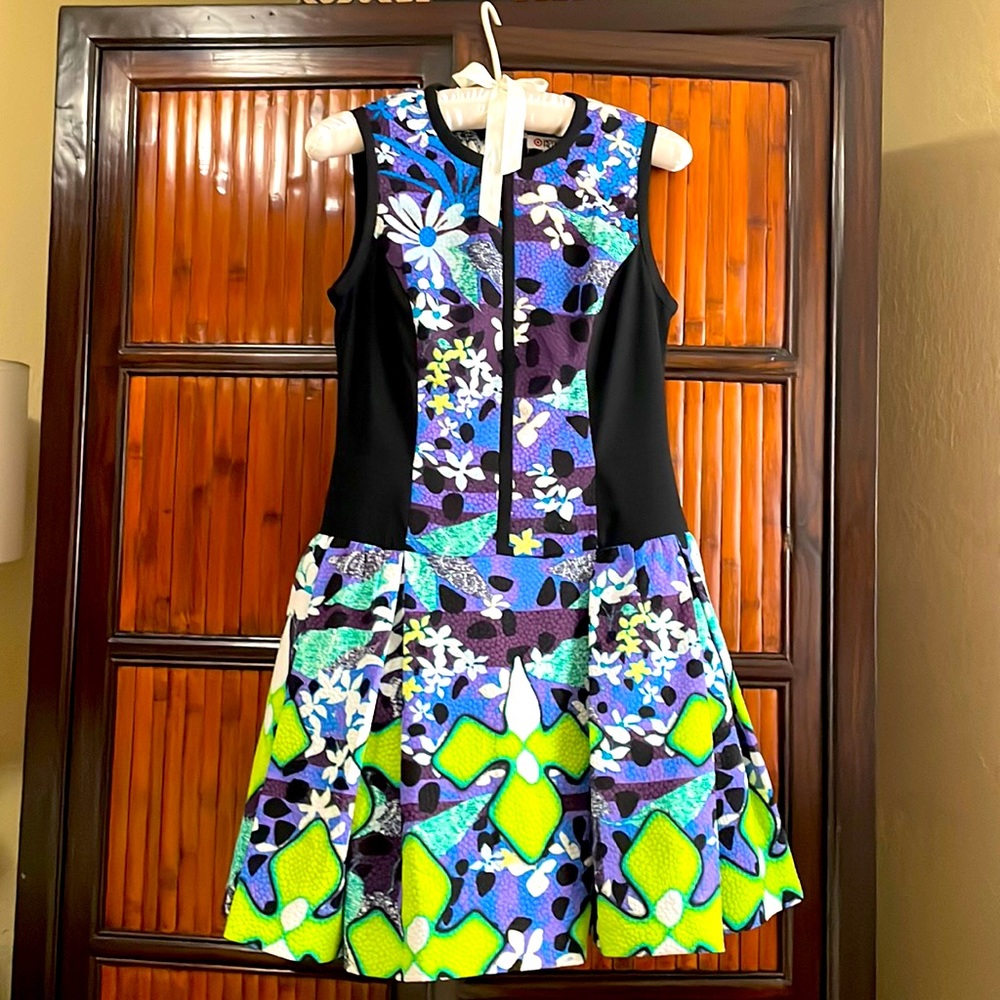 Printed Flare Dress Graphic Digital Print